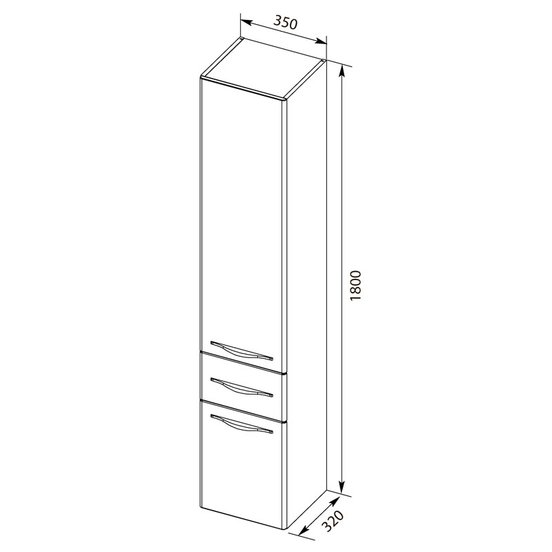 Шкаф-пенал Aquanet Ирвин 35 L 00205912 - 4