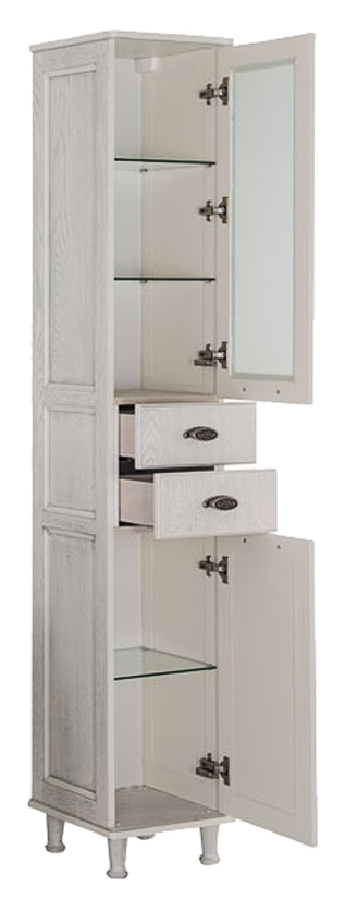 Шкаф-пенал Aquanet Тесса 35 фасад стекло, жасмин, серебро 185814 - 5