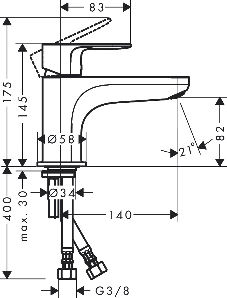 Смеситель на борт ванны Hansgrohe Rebris E 72435000 - 1
