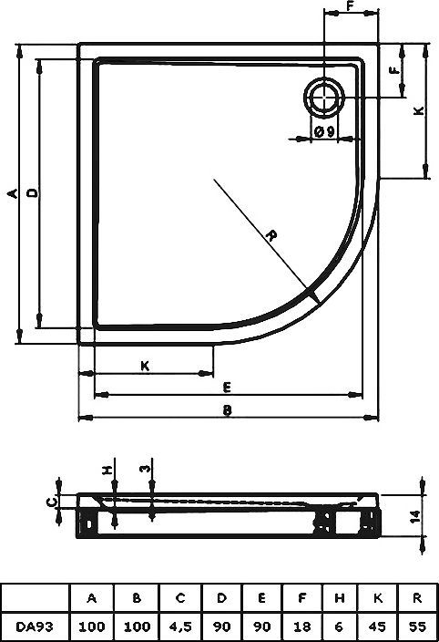 Душевой поддон Riho Davos 100x100 см (DA9300500000000) D002020005 - 1