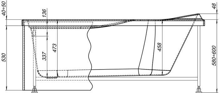 Панель фронтальная L150 H53 K черная  242163 - 1