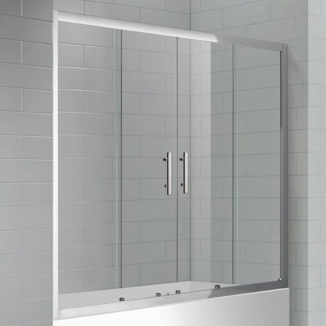 Шторка на ванну Cezares ECO-O-VF-2-170/145-C-Cr стекло прозрачное - 0