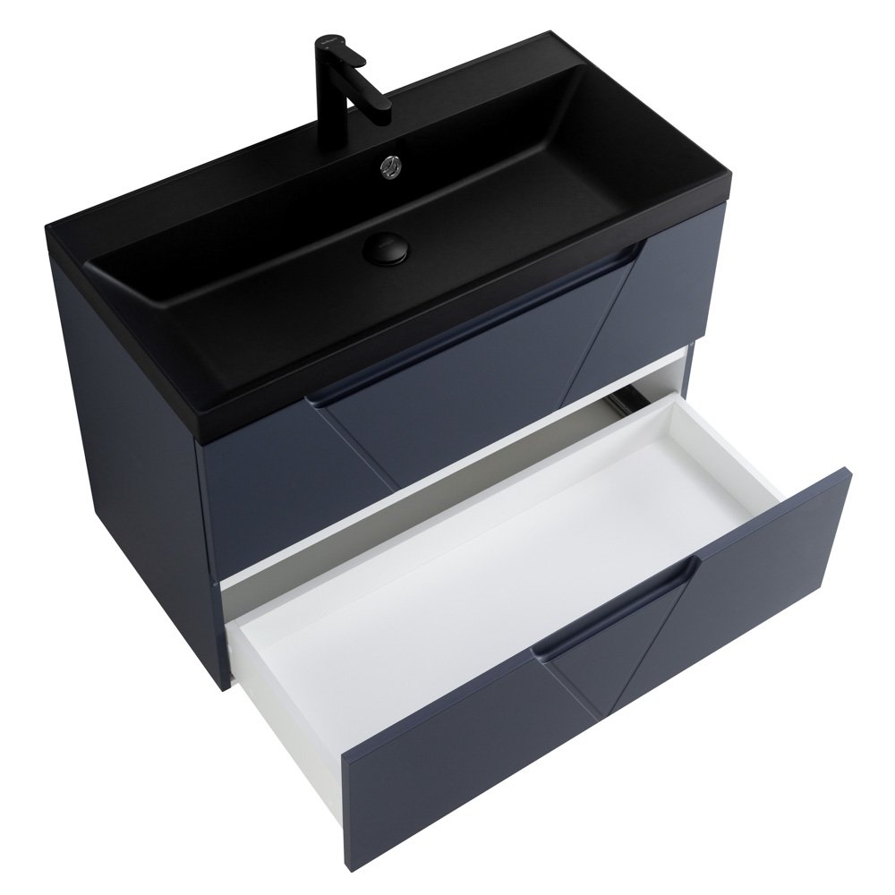 Тумба под раковину BelBagno Vittoria 100 черный матовый VITTORIA-1000-2C-SO-GO-P - 2