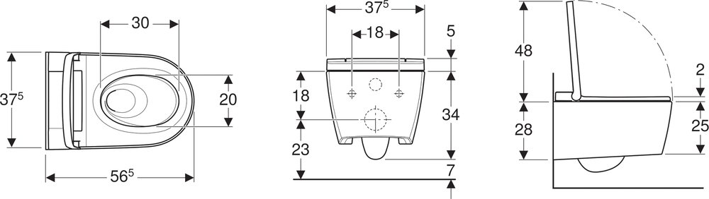 Унитаз подвесной Geberit AquaClean Sela 146.224.11.1 альпийский белый, с сиденьем - 7