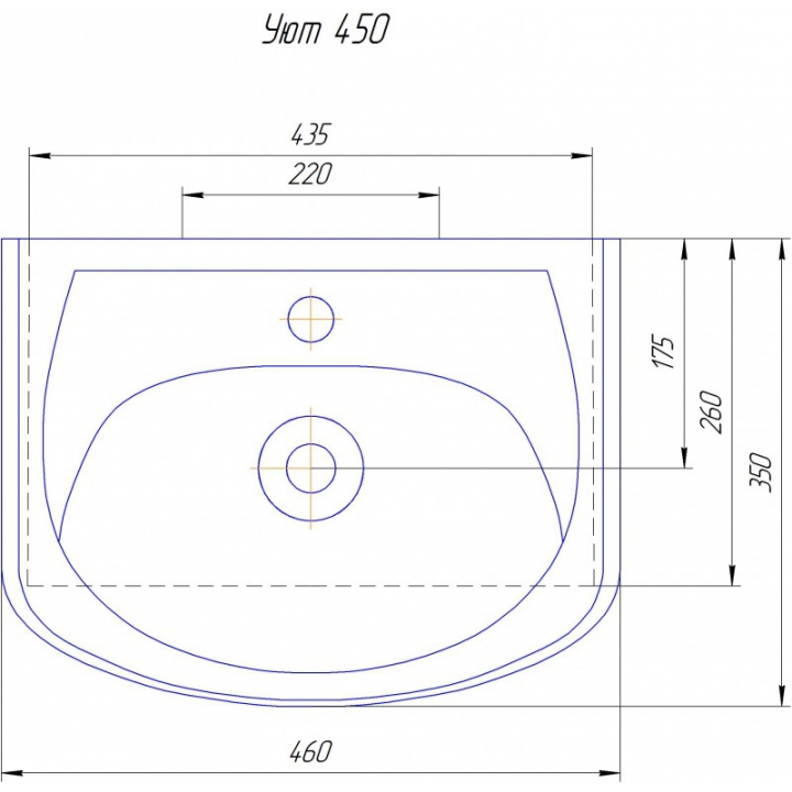 Раковина мебельная Санта Уют 45 белый Уют45 - 1