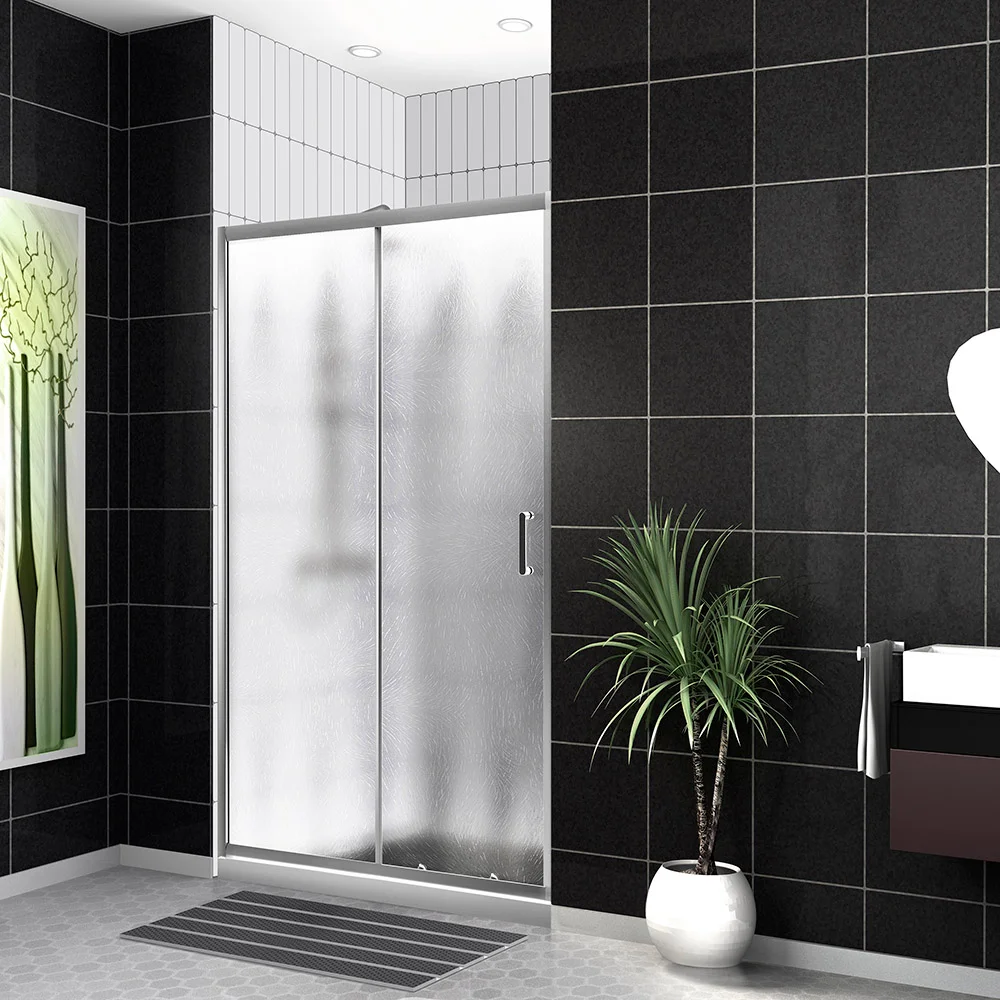 Душевая дверь в нишу BelBagno Uno 140х195 профиль хром стекло рифленое UNO-195-BF-1-140-CH-CR - 1