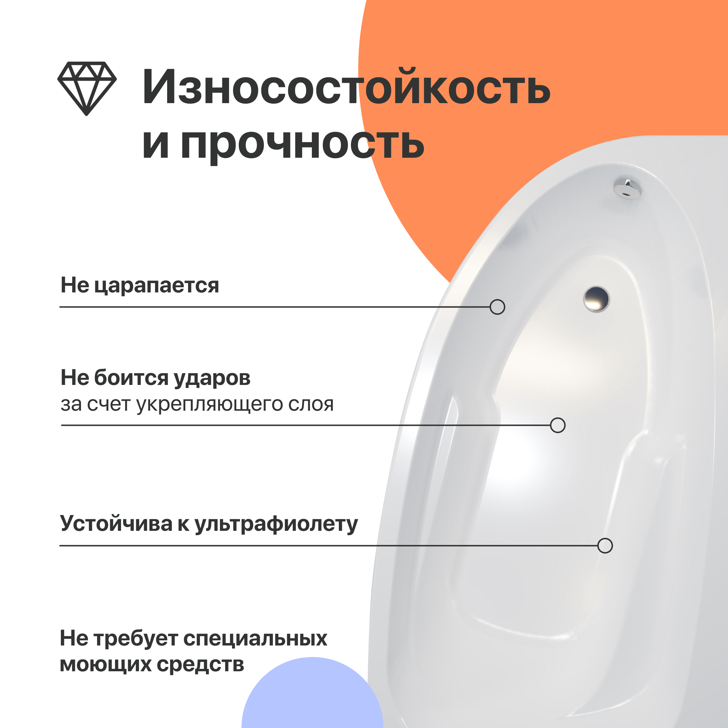 Акриловая ванна DIWO Валдай 150x95 L с каркасом 567929 - 2