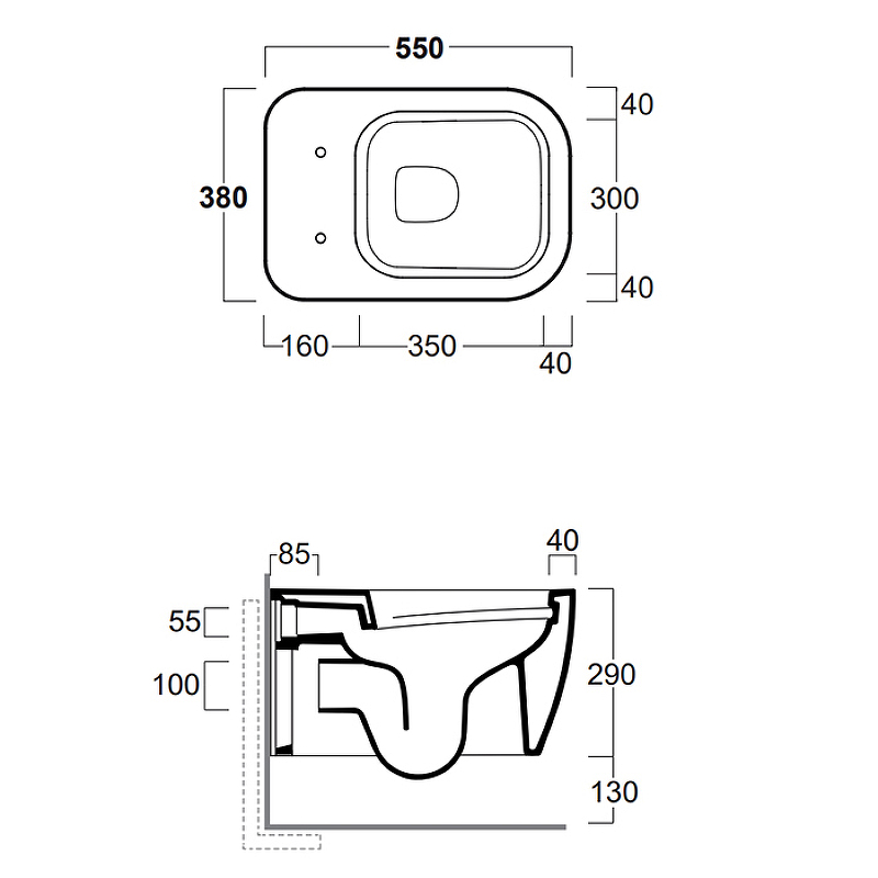 Чаша для подвесного унитаза Simas Henges белый без сиденья HE18bi - 2