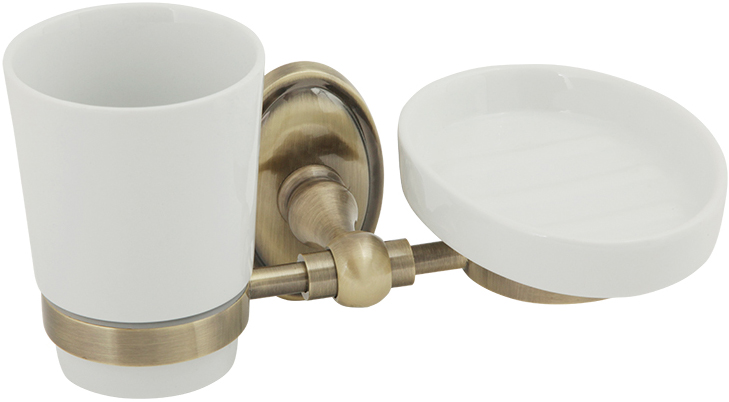 Стакан Veragio Bonjour VR.BNR-7843.BR с мыльницей, бронза - 0