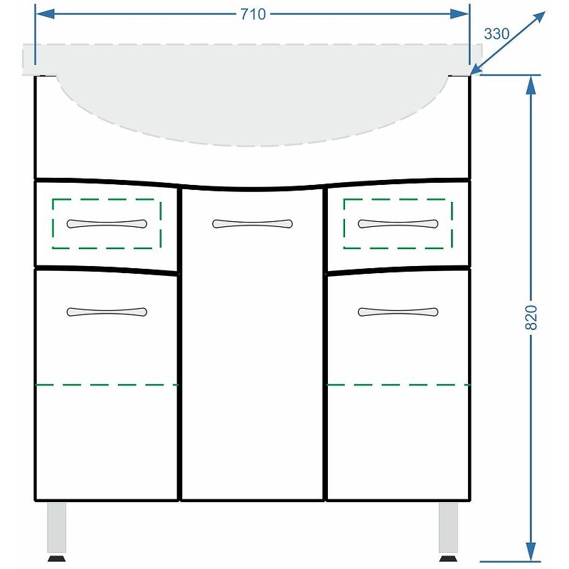 Тумба под раковину Stella Polar Волна Байкал 75 белый SP-00000125 - 3