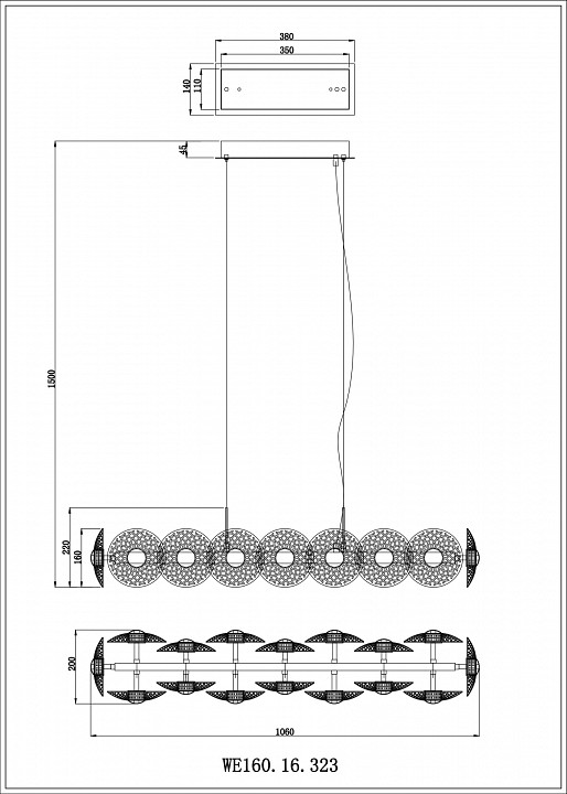 Подвесной светильник Wertmark Pamela WE160.16.323 - 1
