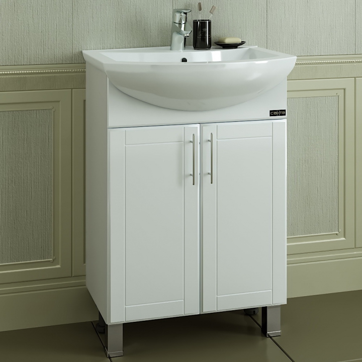 Тумба с раковиной напольная Санта Дублин 60 белый - 0