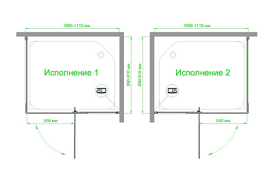 Душевой уголок Royal Bath HPVD 110х90 профиль черный стекло прозрачное RB9110HPVD-T-BL - 3