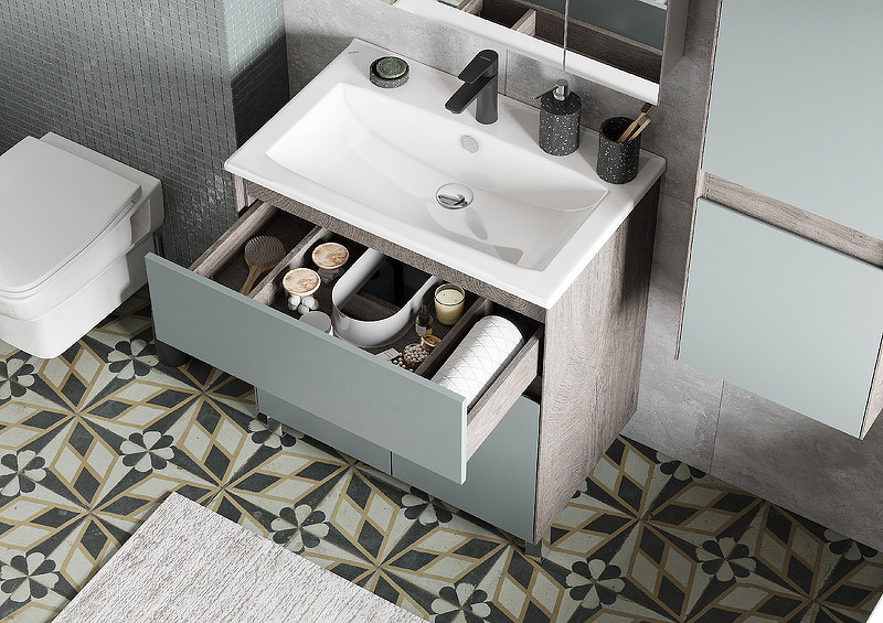 Комплект мебели Aquaton Форест 75 зеленый-темное дерево - 11