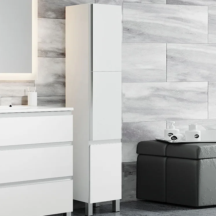 Шкаф-пенал Sanvit Авеню-3 32 с бельевой корзиной белый глянец pavenu3w - 1