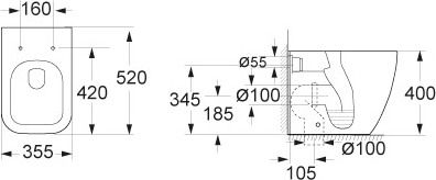 Чаша для унитаза приставного BelBagno Alpina BB10100CB - 3