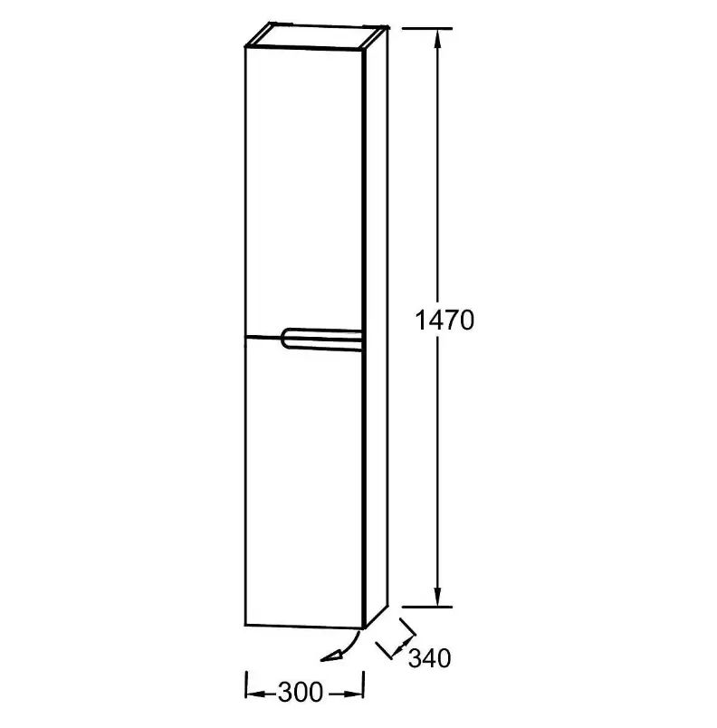 EB1892LRU-G98 Nona  Колонна 147х34 см, шарниры слева, глянцевый темно-синий - 1