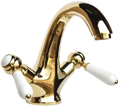 Смеситель для раковины Magliezza Bianco золото  50107-do - 0