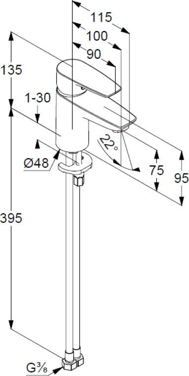 Смеситель для раковины Kludi Pure&solid хром  340280575 - 5