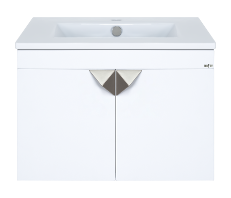 Тумба с раковиной Misty Сахара 60 белая глянцевая УТ000011603 - 0