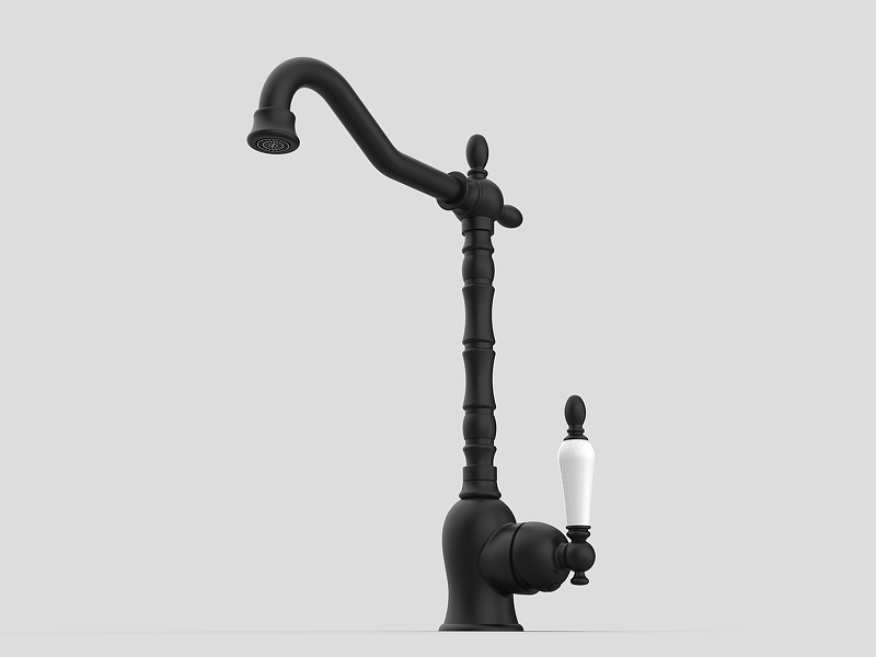 Смеситель для кухни GPD Retro черный матовый MTE180-S - 4