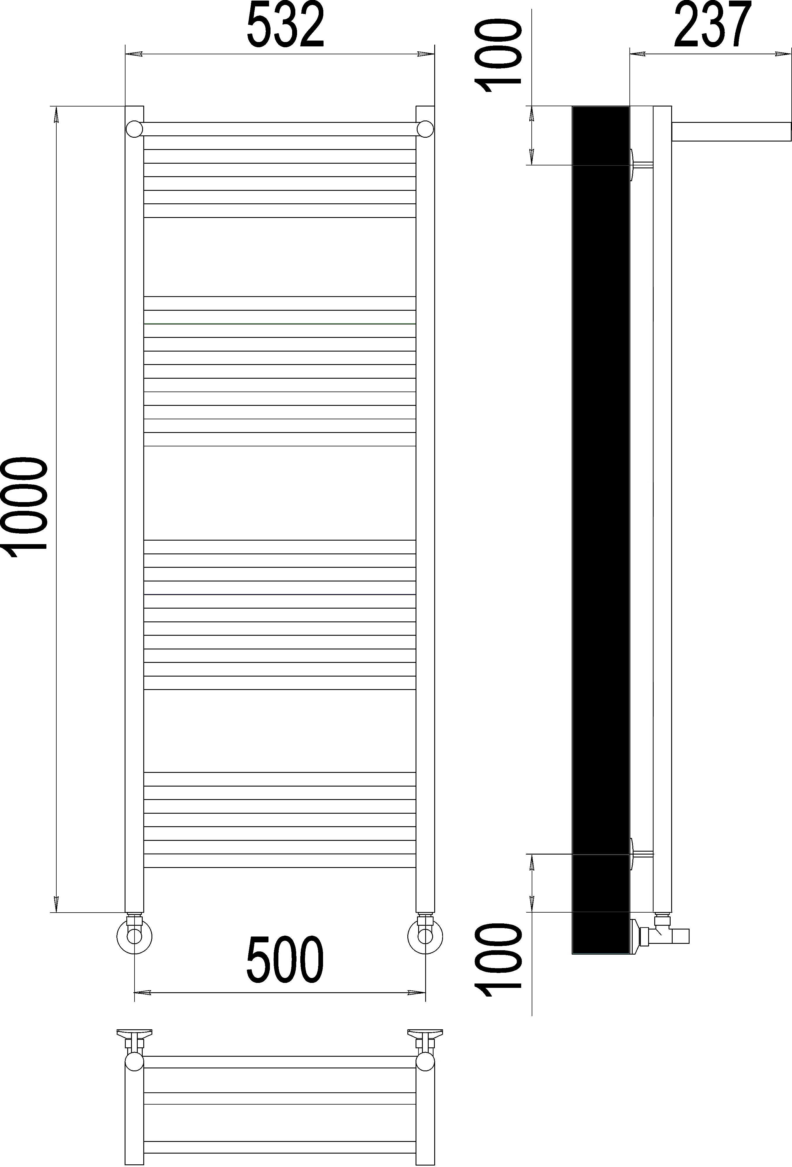 Водяной полотенцесушитель Terminus Аврора П20 500х1000 с полкой Хром 4670078529442 - 2