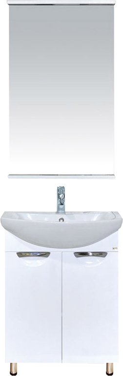 Тумба для комплекта Misty Лаванда 60 белая эмаль, прямая Э-Лав01060-011Пр - 1