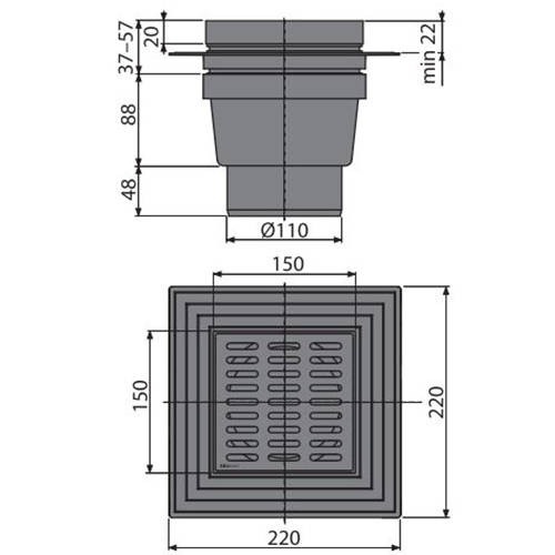 Душевой трап AlcaPlast   APV11 - 1