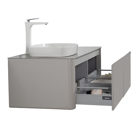 Тумба с раковиной Black&White Universell 120 серая глянцевая 9151200L - 1