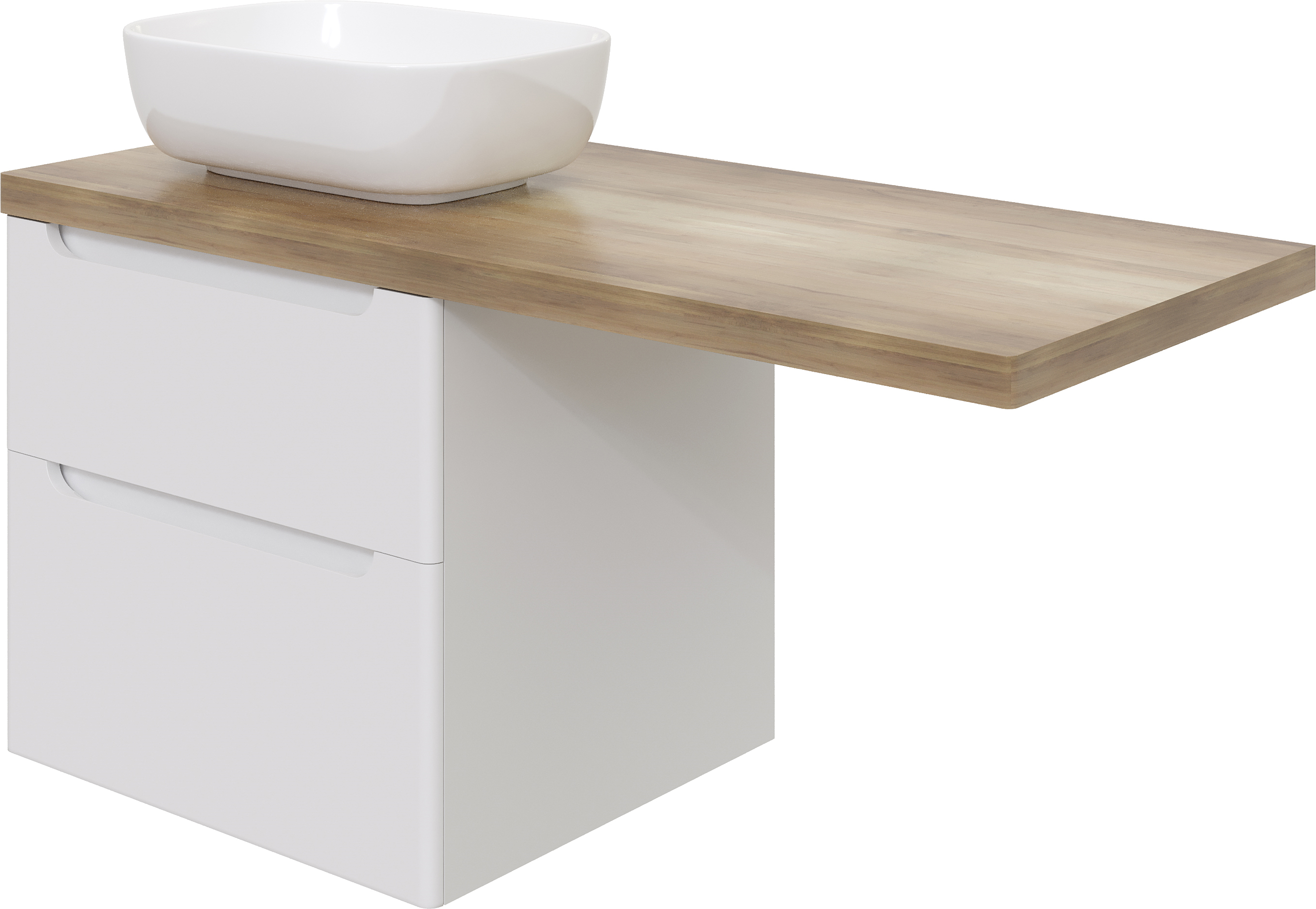 Тумба с раковиной STWORKI Берген 60 белая со светлой столешницей 122, Moduo 50 Square, R 549657 - 6