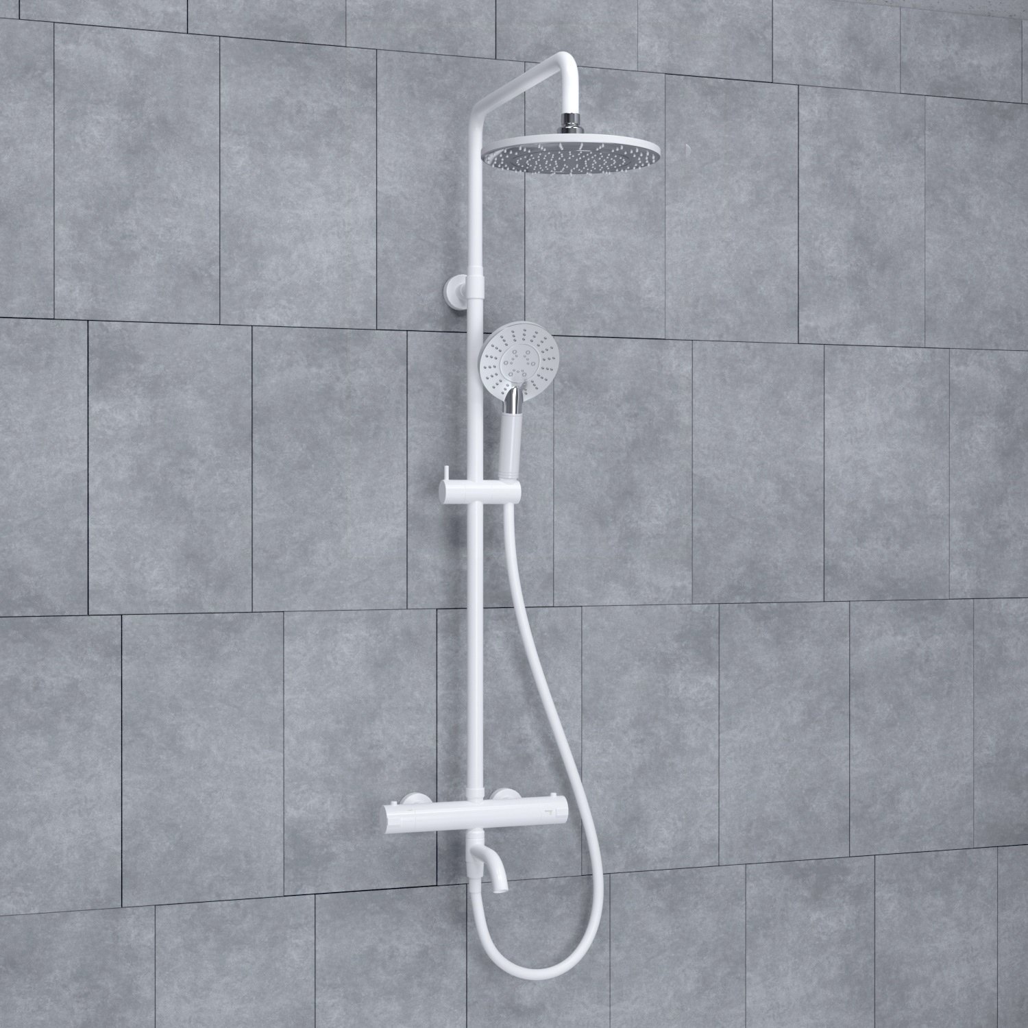 Душевая система WasserKraft 22.5 с термостатом белый матовый - хром A188.067.058.WM Thermo - 1