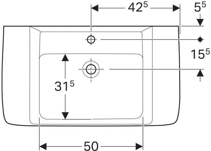 122185000 Renova Nr.1 Plan Раковина мебельная, с отв., с переливом 850x480 мм - 1