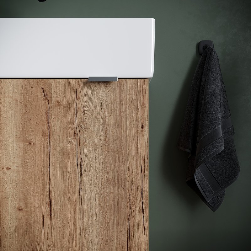 Тумба под раковину подвесная левая Sancos Mini 37 светлое дерево MN35EGL - 3