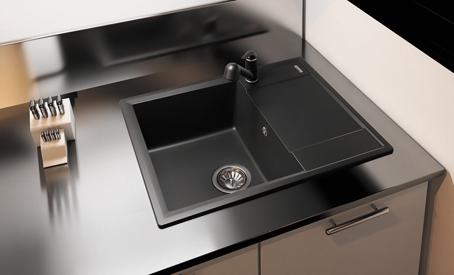 Мойка Flortek Консул 640, антрацит FSm  23.020.C0640.302 - 1