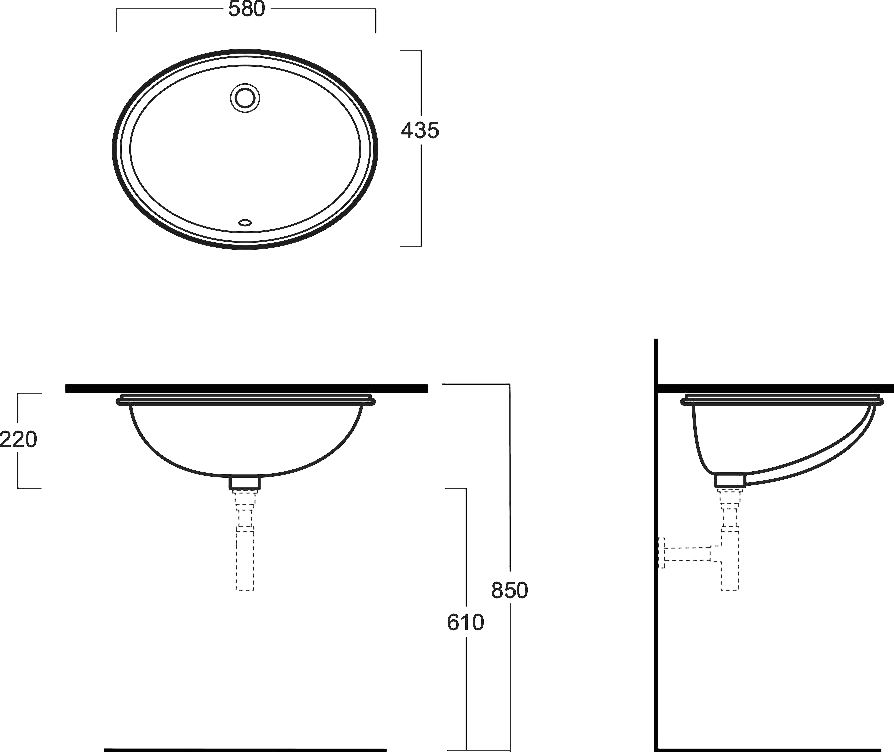 Встраиваемая раковина Simas Nevada 58 см  S53 - 2