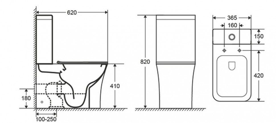 Унитаз-компакт Ceramalux белый, смыв AquaBlade  1218A - 1
