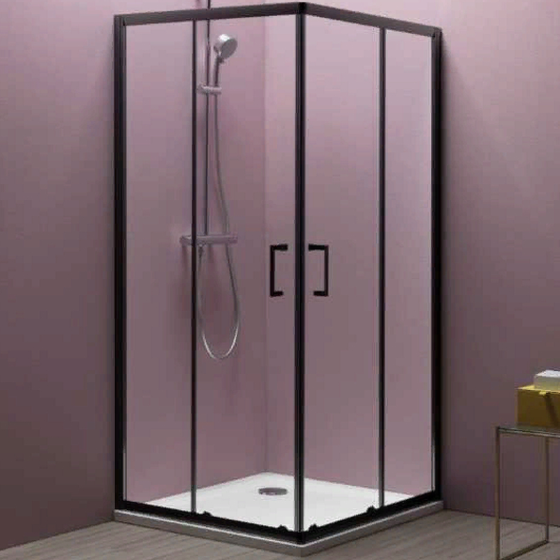 Душевой уголок Kolpa San Eco Quat 90х90 черный стекло прозрачное 515280 - 0
