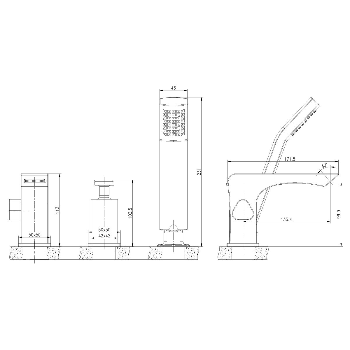 Смеситель Lemark Contest LM5845CW на борт ванны - 1