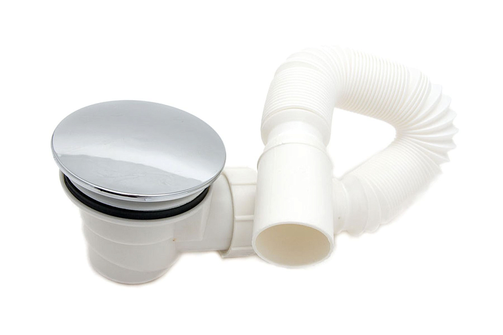 Сифон к низкому поддону с гофрой Royal Bath хром Sifon n/p+gofra - 0