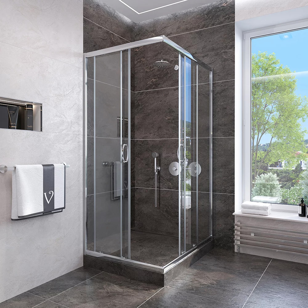 Душевой уголок Veconi Rovigo 80х80, хром  RV113-80-01-C4 - 1