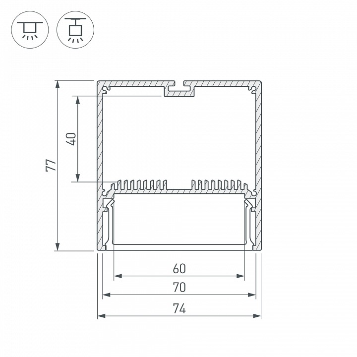 Профиль Arlight SL-Line-7477-2000 Black 029939 - 1