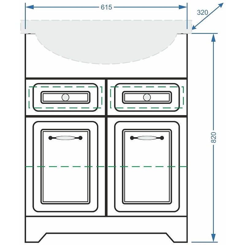 Тумба под раковину Stella Polar Кармела Байкал 65 белый SP-00000173 - 2