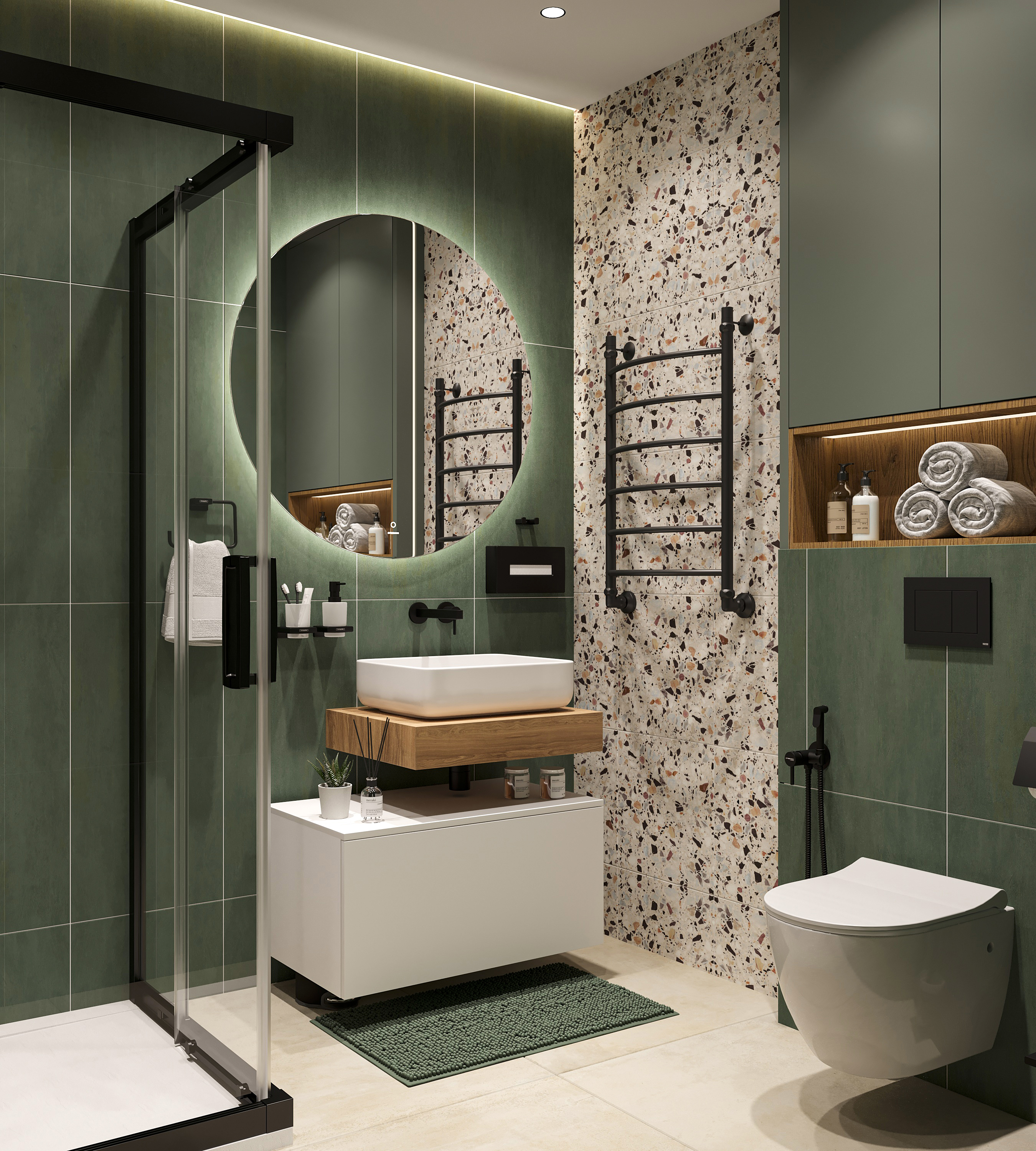 Столешница STWORKI Ольборг 60 дуб французский, без отверстий, с тумбой 80, с раковиной STWORKI Soul 1 белой 488968 - 2