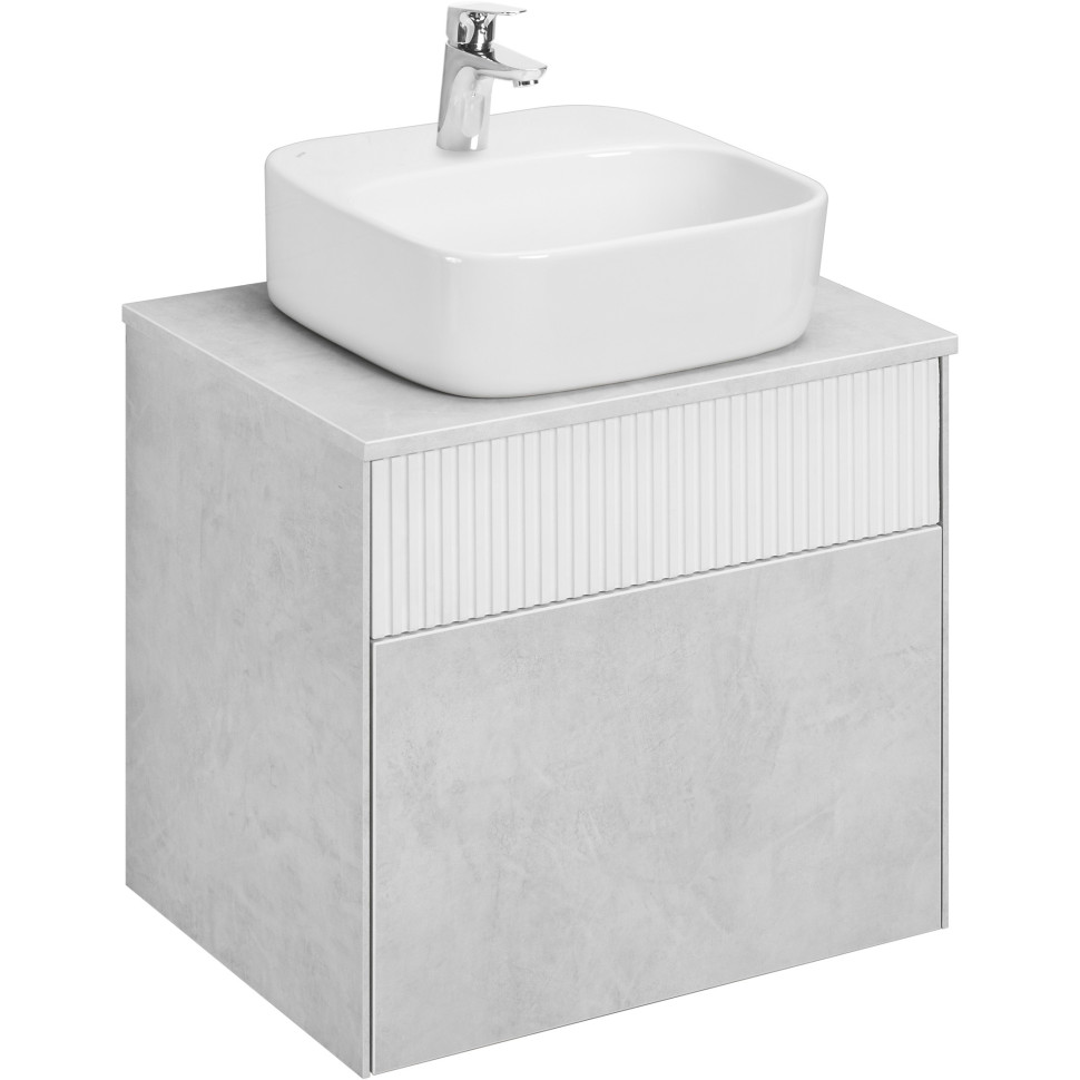 Тумба с раковиной Aquaton Марбл 60 белый-серый 1A2761K0MH4C0 - 0