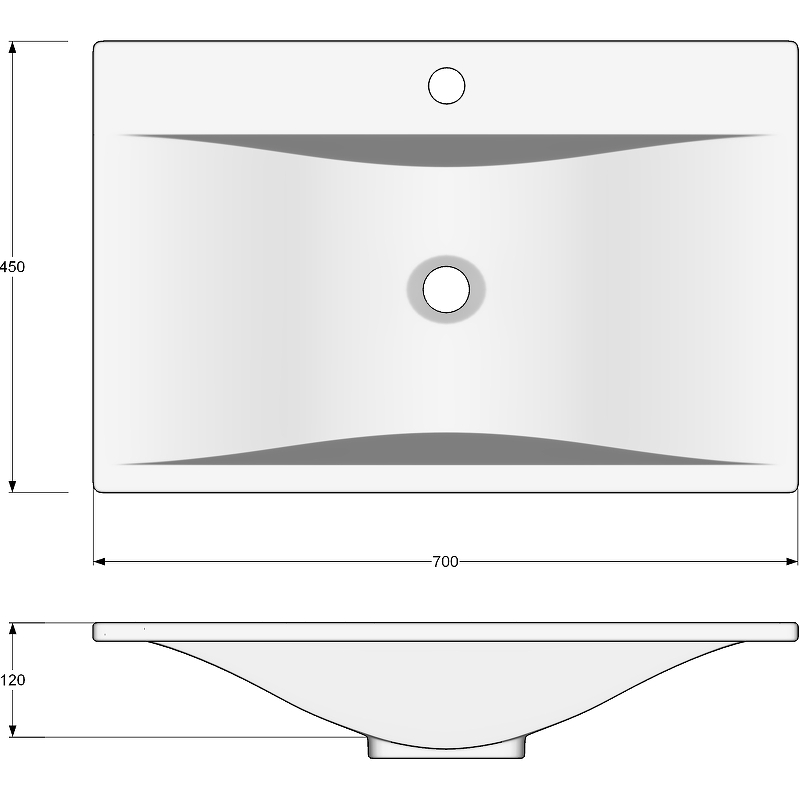Раковина встраиваемая Stella Polar Pulsus 70 белая 4627173210485 - 2