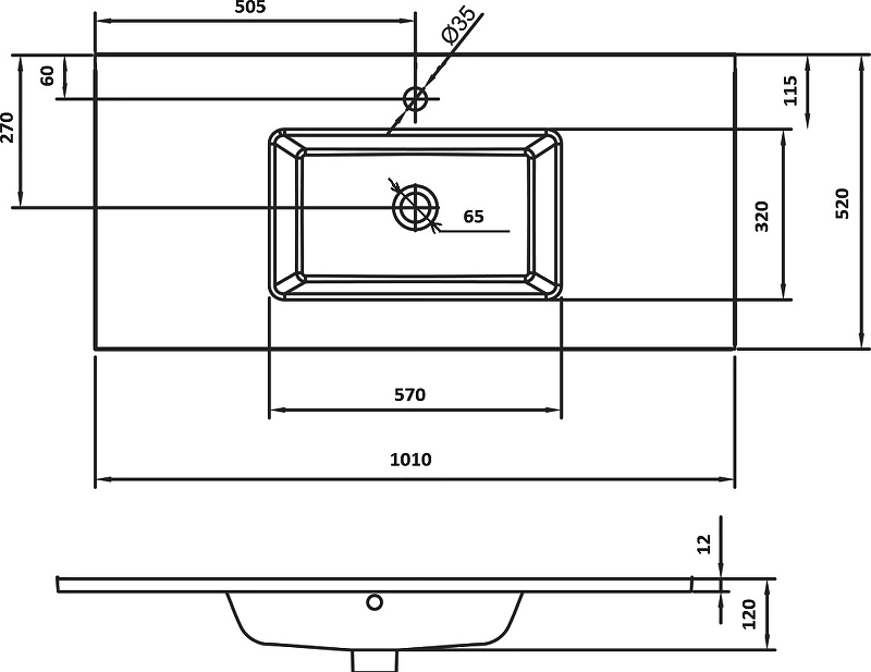 Раковина - столешница Armadi Art Lucido 100 розовый 852-100-PU - 3