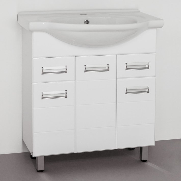 Тумба с раковиной Style Line Ирис 75 белая - 0