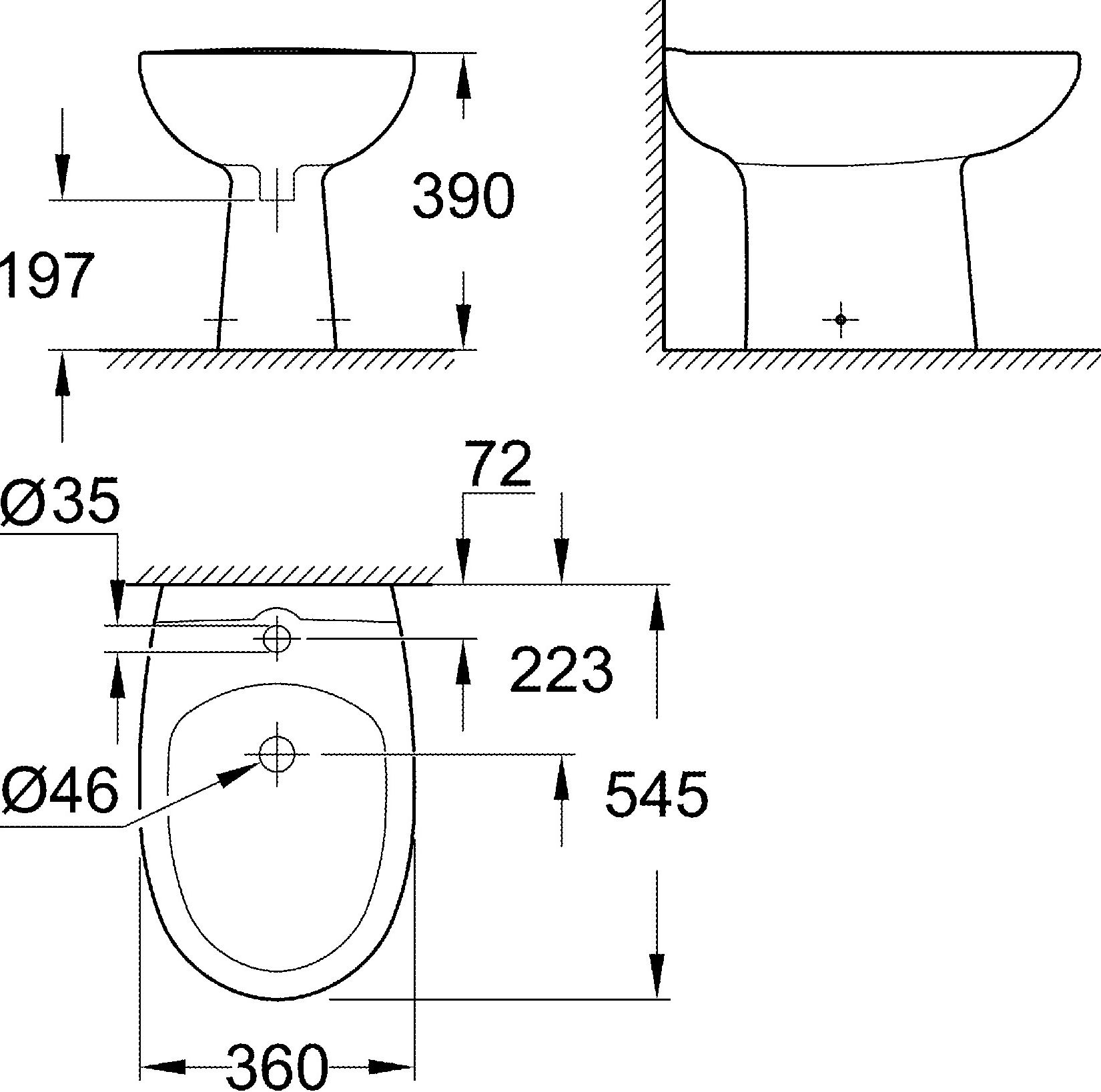 Биде напольное Grohe Bau Ceramic 39432000 - 2