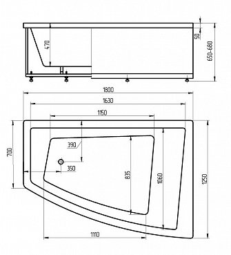 Акриловая ванна Aquatek Оракул 180x125 см ORK180-0000009, белый - 1