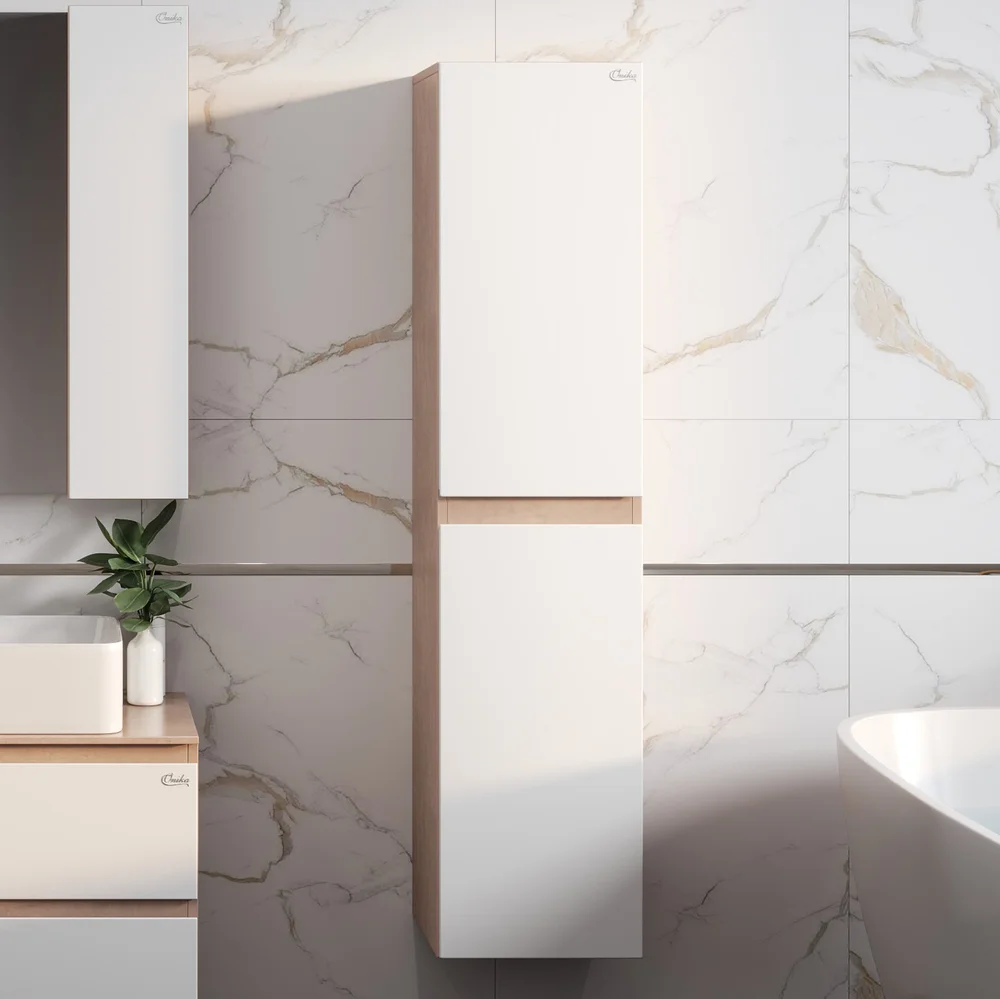 Шкаф-пенал Onika Алеста 35 камень светлый/белый  403566 - 1